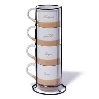 Thumbnail 1: Boston Warehouse 4 Pk Stacked Mugs 
