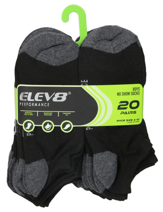 Thumbnail 1: ELEV8 Boys 20 Pk No Show Socks 