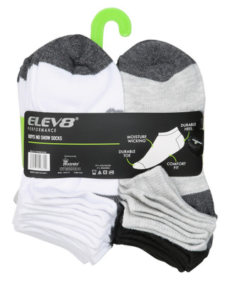 Thumbnail 2: ELEV8 Boys 20 Pk No Show Socks 