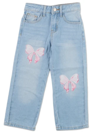 Thumbnail 1: GOGO STAR Little Girls Bow Straight Leg Jeans 