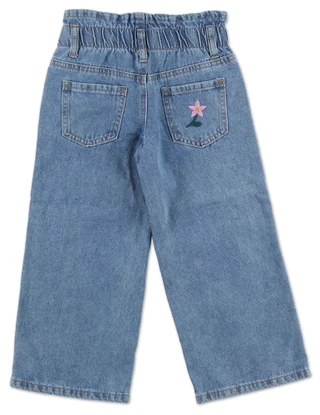 Thumbnail 2: GOGO STAR Little Girls Wide Leg Paperbag Waist Jeans 