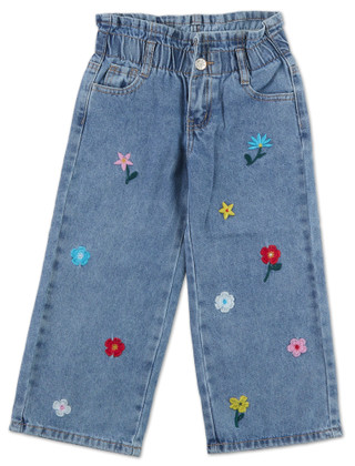 Thumbnail 1: GOGO STAR Little Girls Wide Leg Paperbag Waist Jeans 
