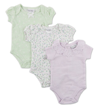 Thumbnail 1: Little Lass Baby Girls 3 Pk Creepers  