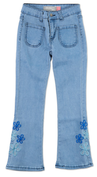 Thumbnail 1: Celebrity Ace Girls Floral Flare Jeans 