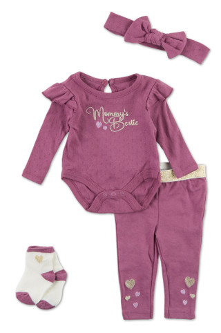 Thumbnail 1: Baby Essentials Baby Girls 4 Pc Pants Set 