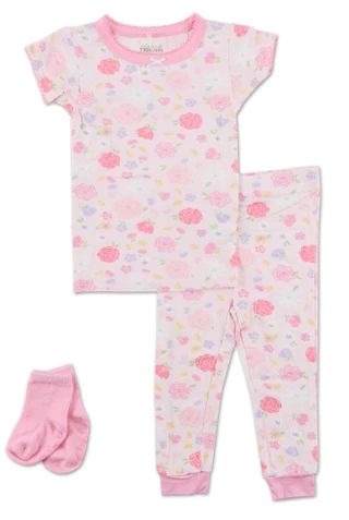 Thumbnail 1: FLORAL THREADS Baby Girls 3 Pc Pajama Pants Set 