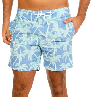 Thumbnail 1: Trunks Men's Palm Tree Print Swim Shorts  