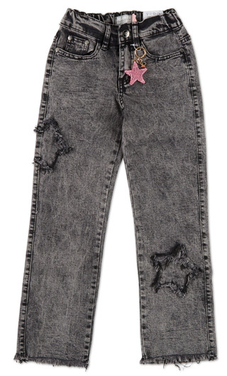 Thumbnail 1: Celebrity Ace Girls Star Patch 90s Straight Leg Jeans 