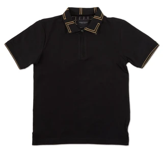 Thumbnail 1: Denim & Flower Boys Quarter Zip Polo Shirt 