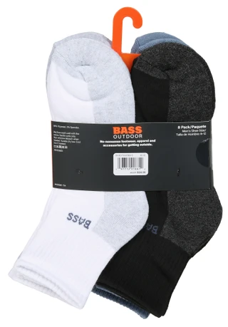 Thumbnail 2: Bass Outdoor Men's 8 Pk Cushioned Casual Mid-Crew Socks 
