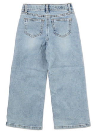 Thumbnail 2: Vigoss Little Girls Embroidered Bow Wide Leg Jeans 