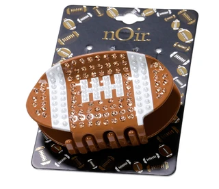 Thumbnail 2: Noir Gameday Crystal Football Claw Clip 