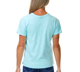 Thumbnail 2: Coral Bay Women's Short Sleeve Rhinestone Split Neck Top 