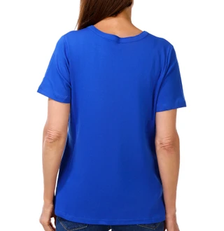 Thumbnail 3: Coral Bay Women's Short Sleeve Rhinestone Split Neck Top 