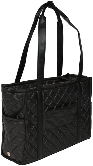 Thumbnail 2: Joan & David The Daphne Double Diamond Quilted Nylon Workbook Travel Tote 