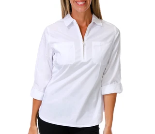 Thumbnail 1: Zac & Rachel Petite 1/4 Zip Neck Top 