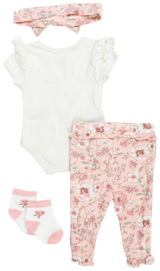 Thumbnail 2: Baby Essentials Baby Girls 4 Pc Turn Me Around Set 