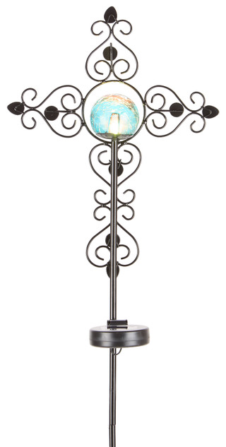 Thumbnail 1: SUNSET VISTA DESIGNS 40 In Solar Cross Garden Stake 