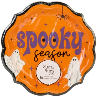 Thumbnail 1: Sugar Plum Party 16 Pc Spooky Season Paper Salad Plates 