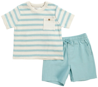 Thumbnail 1: Stitch & Stone Little Boys 2 Pc Striped Tee & Shorts Set 