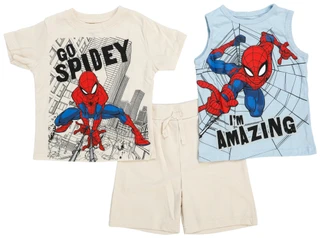 Thumbnail 1: Spiderman Little Boys 3 Pc Spiderman Tee & Tank Set 