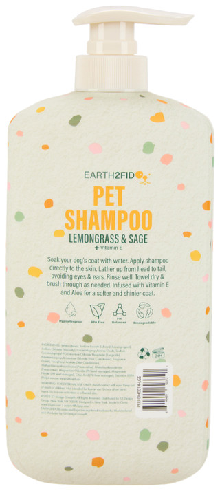 Thumbnail 2: Earth 2 Fid 32 oz Lemongrass & Sage Moisturizing Pet Shampoo 