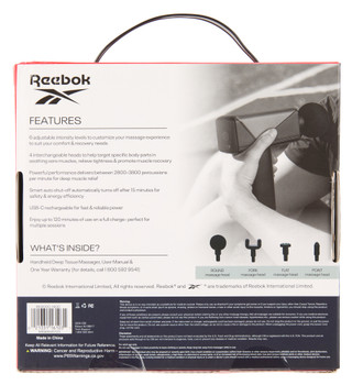 Thumbnail 2: Reebok Handheld Deep Tissue Massager with 4 Massage Heads 