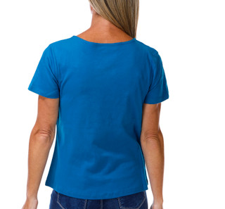 Thumbnail 2: Coral Bay Petite Short Sleeve Split Neck Eyelet Top 