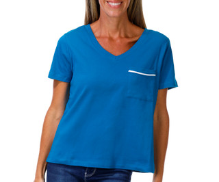 Thumbnail 1: Coral Bay Petite Short Sleeve V-Neck Pocket Tee 