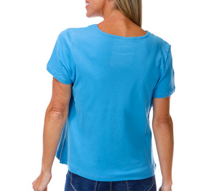 Thumbnail 2: Coral Bay Petite Short Sleeve Embroidered V-Neck Top 