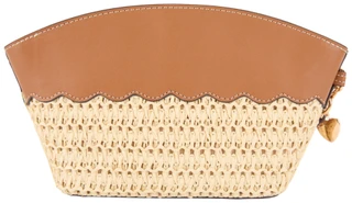 Thumbnail 3: Nanette Lepore 2 Pc Woven Straw Scalloped Vienna Wristlet 