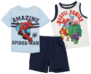 Thumbnail 1: Marvel Little Boys 3 Pc Spiderman Tee & Tank Set 