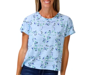 Thumbnail 1: Blue Sol Women's Short Sleeve Print Top 