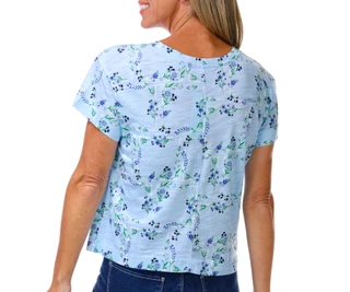 Thumbnail 2: Blue Sol Women's Short Sleeve Print Top 