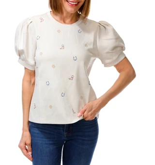 Thumbnail 1: East of June Women's Western Print Top  