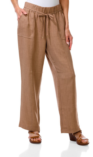 Thumbnail 1: Soho Apparel Women's Pull On 2 Pocket Wide Leg Pants with String Belt 