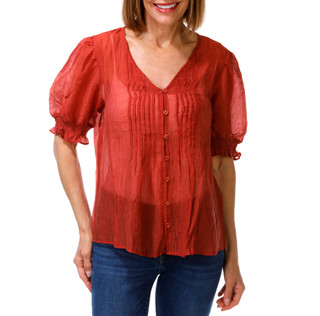 Thumbnail 1: Vince Camuto Women's Pleated Button Down Blouse  
