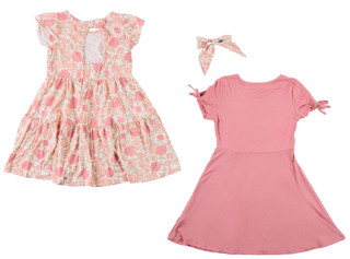 Thumbnail 2: Btween Little Girls 2 Pc Knit Skater Dress Set 