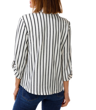 Thumbnail 2: Cure Apparel Women's Stripe Print Button Down Top  