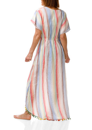Thumbnail 2: America & Beyond Women's Stripe Swim Cover Up Dress  