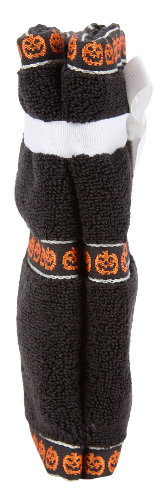 Thumbnail 2: Caro Home 2 Pk Halloween Themed Pumpkin Tip Towels 