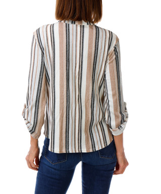 Thumbnail 2: Cure Apparel Women's Stripe Quarter Zip Top  