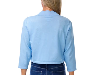 Thumbnail 2: Zac & Rachel Women's Long Sleeve Scallop Edge Cropped Cardigan 
