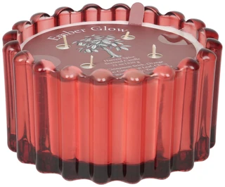 Thumbnail 1: Ember Glow 22 Oz Harvest Spice Ribbed Glass Candle 