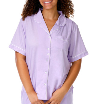 Thumbnail 4: FLORA Women's Short Sleeve Annie Notch Capri Pajama Set 