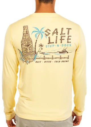 Thumbnail 1: Salt Life Men's Long Sleeve Crew Neck Fishing Shirt 