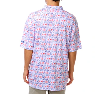 Thumbnail 4: Jedco Men's Short Sleeve Americana Printed Polo 