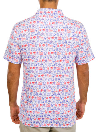 Thumbnail 5: Jedco Men's Short Sleeve Americana Printed Polo 