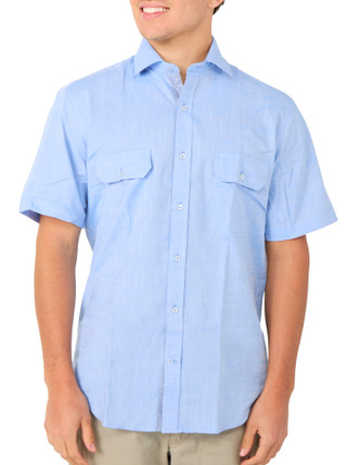 Thumbnail 1: TAILORBYRD Men's Short Sleeve Chambray Button Down Shirt 