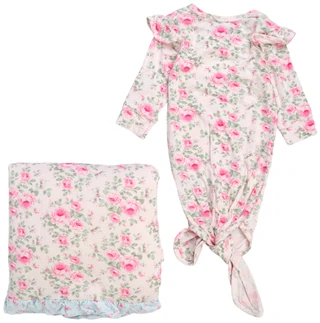 Thumbnail 2: SHABBY CHIC Baby 2-Piece Bamboo Gown and Blanket Set 
